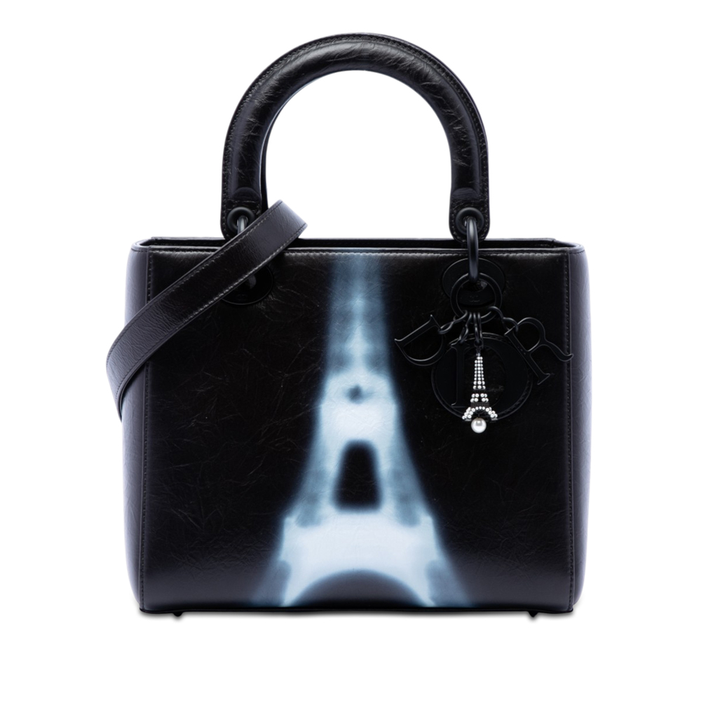 Pre-Loved Dior Medium Crinkled Calfskin Eiffel Tower Lady Dior